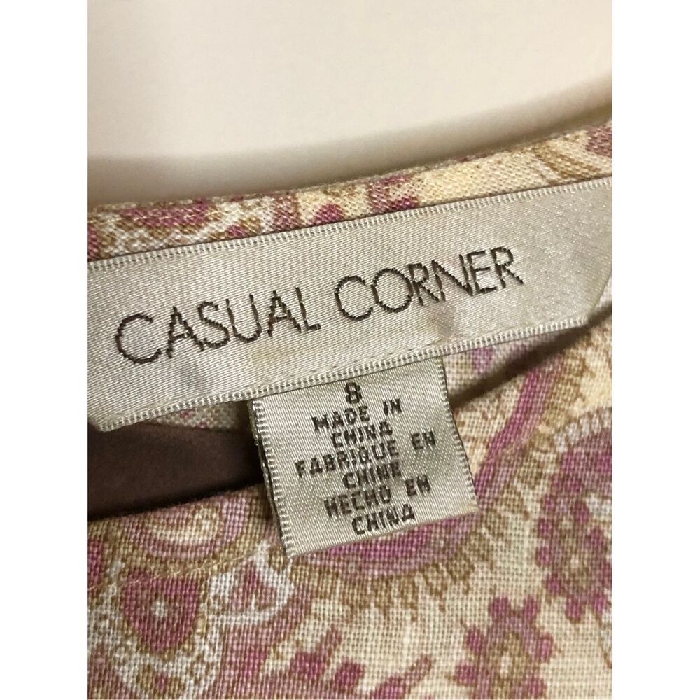 Y2K Casual Corner Paisley Linen Maxi Dress size 8  summer breathable vacation Ea - Picture 8 of 9